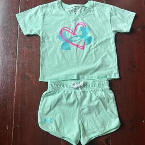 Under Armour Green and Pink Play Set girls size 5